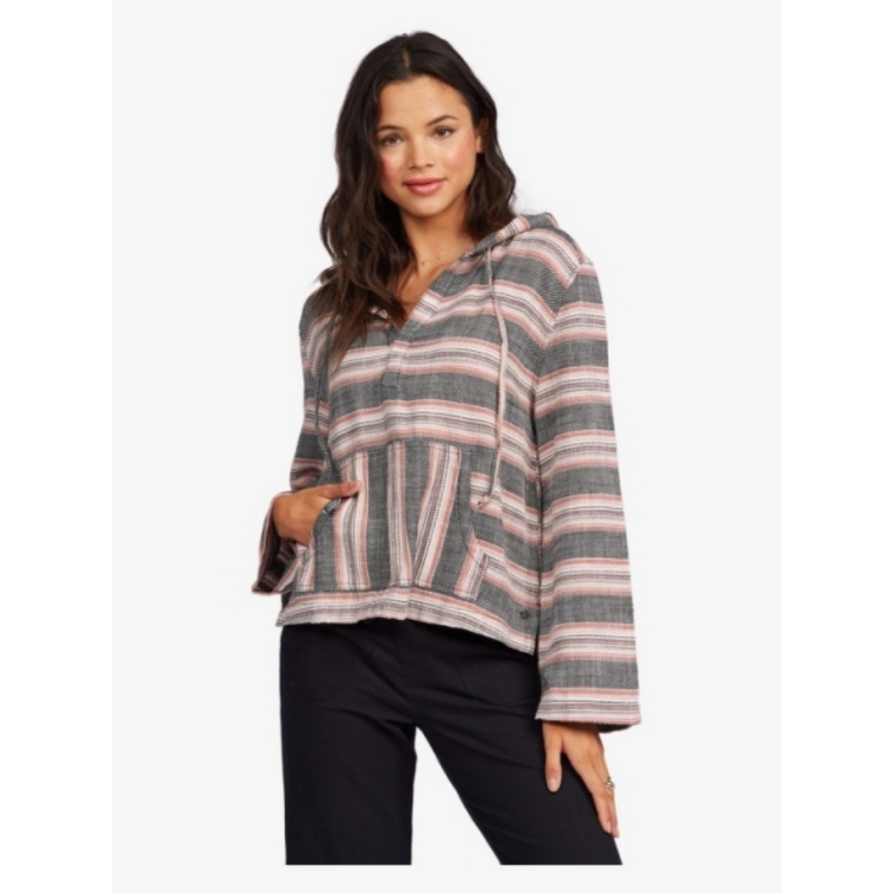 ROXY Very Friendly Long Sleeve Poncho Hoodie | SZ XS